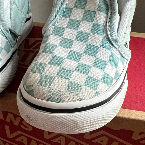 Vans Kids Classic SlipOn Blue Checker board - Picture 6 of 14